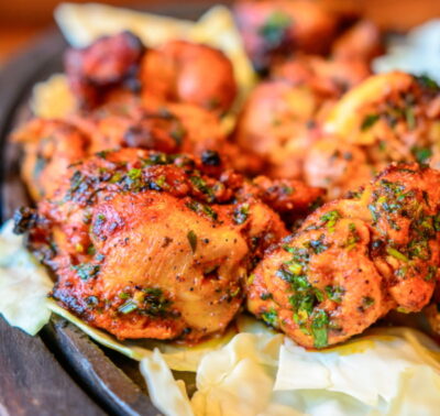 Chicken Tikka Chaat On Bhatura