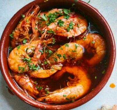 Prawns with Bhatura